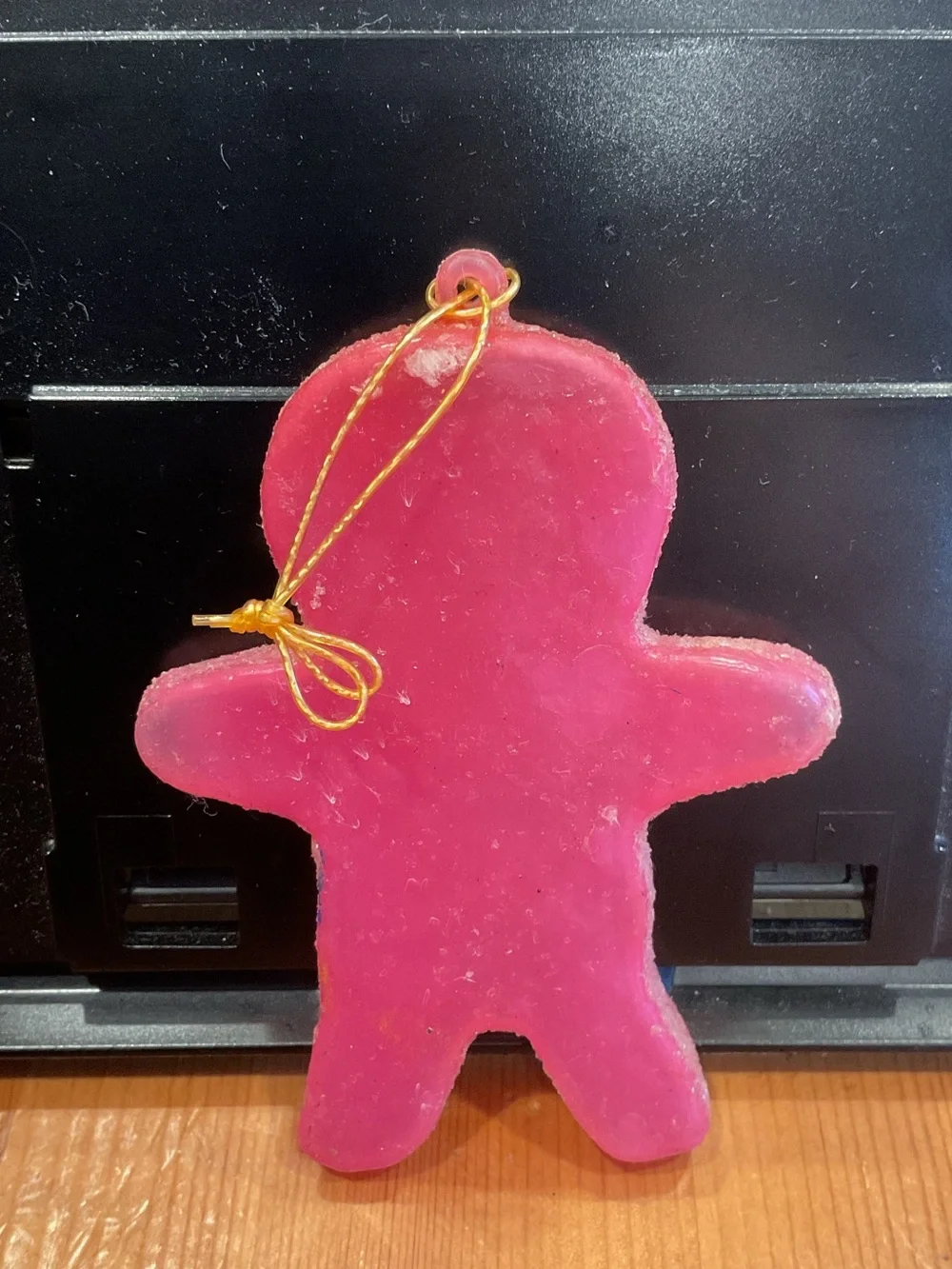 VINTAGE CHRISTMAS BLOW MOLD ORNAMENT GINGERBREAD MAN SUGARED MCM TREE